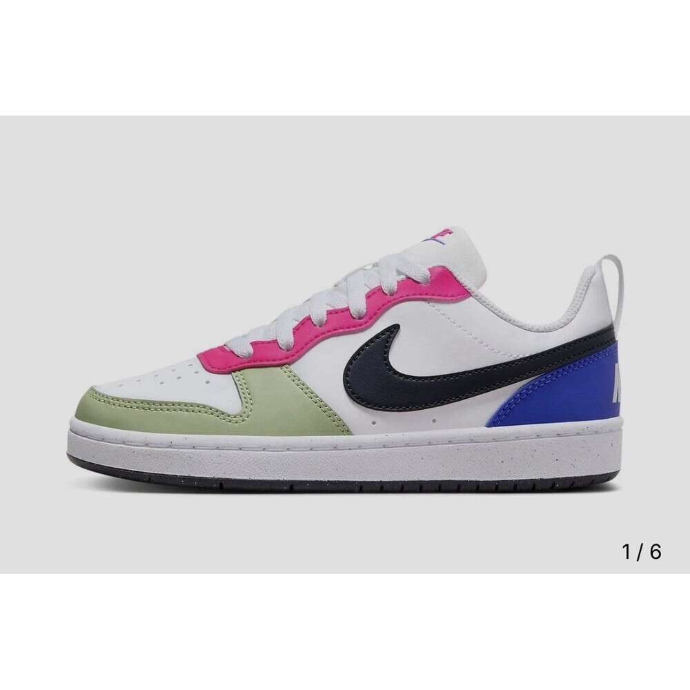 Nike Court Borough Recraft Low Honeydew Pink Ultramarine sz 10.5 LK sneakers